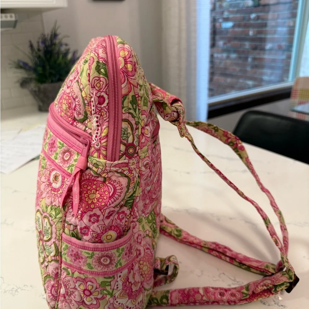Vera Bradley Pink and Green Floral Backpack - Picture 6 of 6